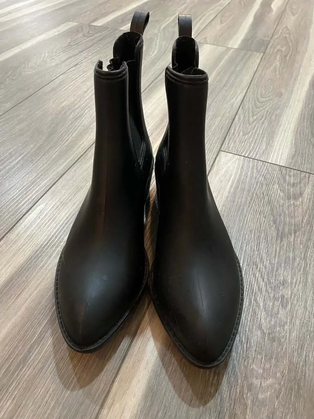 Jeffrey Campbell Havana Last Matte Black Rubber Chelsea Rain Boots